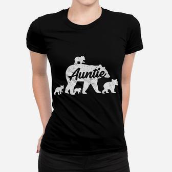 Vintage Auntie Aunt Bear With 4 Cub Mother's Day Women T-shirt | Crazezy