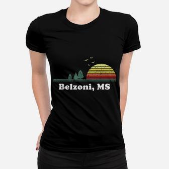 Vintage Belzoni, Mississippi Home Sunset Souvenir Print Women T-shirt | Crazezy DE