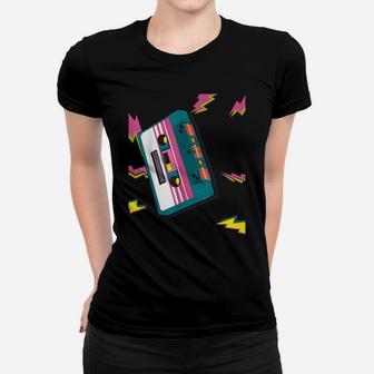 Vintage Cassette Tape In 80S 90S Retro Neon Style Women T-shirt | Crazezy