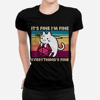 Vintage Cat It's Fine I'm Fine Everything's Fine Cat Lovers Women T-shirt | Crazezy AU
