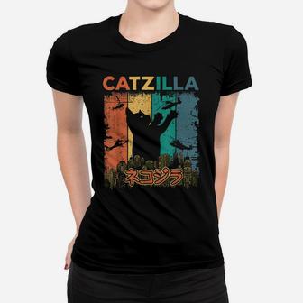 Vintage Catzilla T Shirt - Japanese Monster Funny - Cat Gift Women T-shirt | Crazezy UK