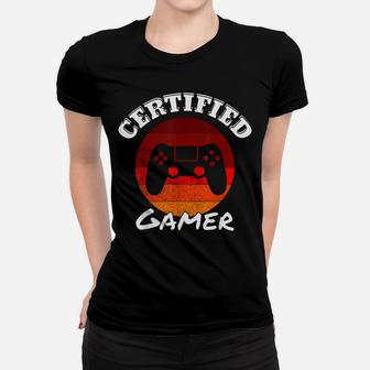 Vintage Certified Gamer, Funny Retro Video Games Design Women T-shirt | Crazezy DE