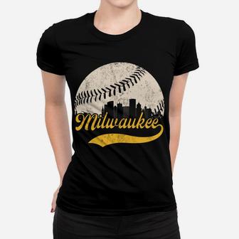 Vintage Distressed Milwaukee Baseball Apparel Women T-shirt | Crazezy CA
