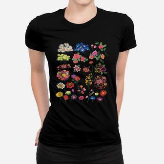 Vintage Flower Botanical Illustration Chart Plant Gift Women T-shirt | Crazezy