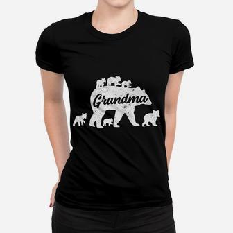 Vintage Grandma Bear With 6 Cub Mother's Day Women T-shirt | Crazezy