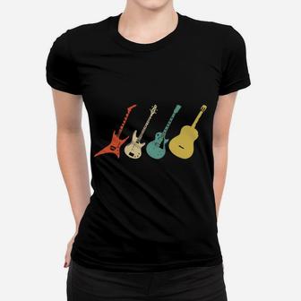Vintage Guitar Acoustic And Electric Guitar Instrument Gift Women T-shirt | Crazezy