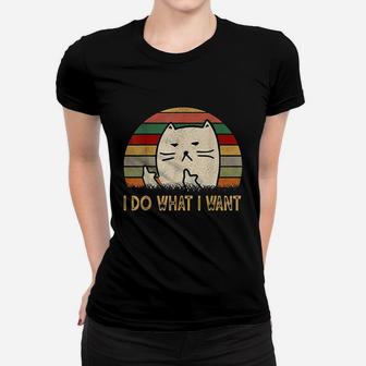 Vintage I Do What I Want Cat Lovers Women T-shirt | Crazezy