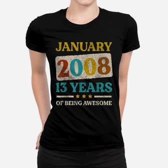 Vintage January 2007 13Th Birthday Gift 13 Years Old Gift Women T-shirt | Crazezy DE