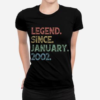 Vintage Legend Since January 2002 18Th Birthday 18 Years Old Women T-shirt | Crazezy DE