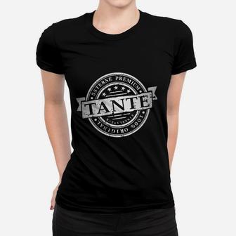 Vintage Premium Tante Frauen Tshirt in Schwarz, Retro Look Geschenk - Seseable