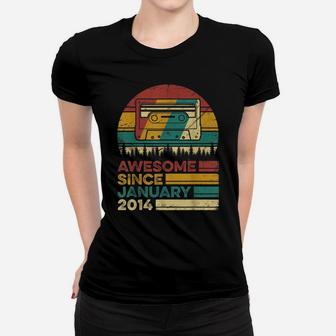 Vintage Retro January 2014 6 Years Old 6Th Birthday Gift Women T-shirt | Crazezy CA