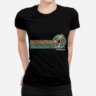 Vintage Retro Summer Vacation Florida Treasure Island Beach Women T-shirt | Crazezy