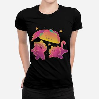 Vintage Retro Tacos And Cats In Sky Taco Cat Lovers Gifts Women T-shirt | Crazezy UK