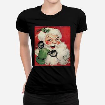 Vintage Santa Claus On The Phone Women T-shirt - Monsterry