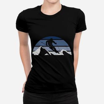 Vintage Steamboat Springs Colorado With Mountains And Skier Women T-shirt | Crazezy