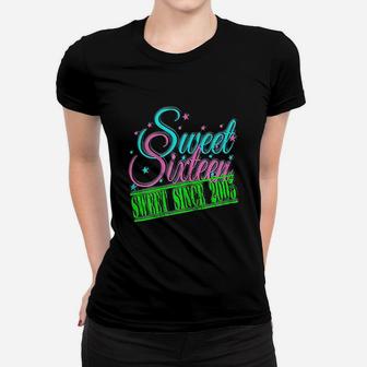 Vintage Sweet 16 Birthday Born 2005 Sixteenth Women T-shirt | Crazezy