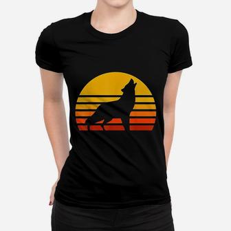 Vintage Wolf Sunset Retro Wolf Women T-shirt | Crazezy DE