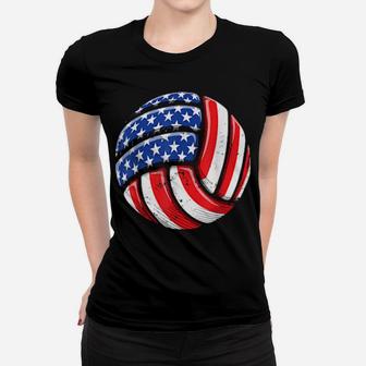Volleyball Ball 4Th Of July Boys Girls American Flag Women T-shirt - Monsterry DE