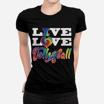 Volleyball Hoodie Live Love Tie Dye Look For Girls Teens Women T-shirt | Crazezy CA