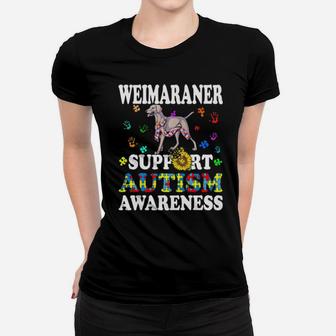 Weimaraner Dog Heart Support Autism Awareness Women T-shirt - Monsterry CA