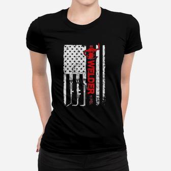 Welder American Flag Usa Patriotic Welder Shirt Women T-shirt - Thegiftio