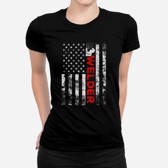 Welder Vintage Usa American Flag Welding Women T-shirt | Crazezy DE