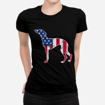 Whippet Dog Lovers American Flag 4Th Of July Gift Women T-shirt - Monsterry