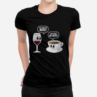 Wine Vs Coffee Women T-shirt | Crazezy