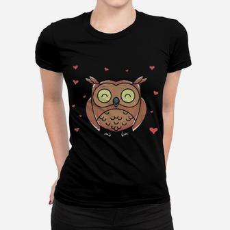 Wise Bird Hearts Valentines Day Animal Love Owl Women T-shirt - Monsterry AU