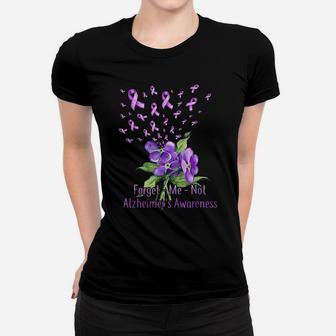 Women Forget Me Not Flower Alzheimer's Awareness Month Women T-shirt | Crazezy
