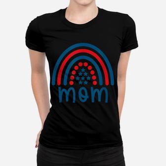 Women Mom With Boho Rainbow 4Th July Design Funny Gift Women T-shirt | Crazezy