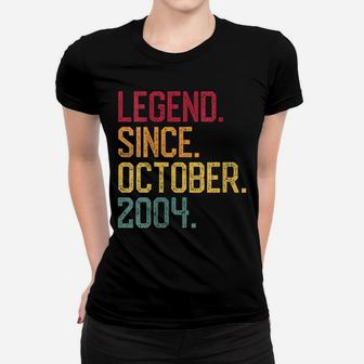 Womens 15Th Birthday Gifts Legend Since October 2004 15 Years Old Women T-shirt | Crazezy
