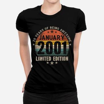 Womens 20 Years Old Made In January 2001 Vintage 20Th Birthday Women T-shirt | Crazezy UK