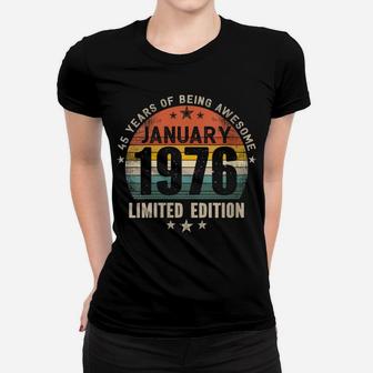Womens 45 Years Old Made In January 1976 Vintage 45Th Birthday Women T-shirt | Crazezy UK