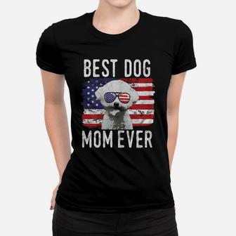 Womens American Flag Best Dog Mom Ever Bichon Frise Usa Women T-shirt | Crazezy