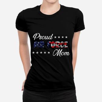 Womens American Flag Bold Proud Air Force Mom Women T-shirt | Crazezy