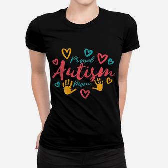 Womens Autism Mom Proud Autistic Pride Awareness Day Month Asperger Women T-shirt | Crazezy