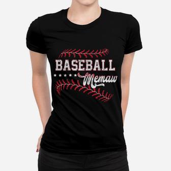 Womens Baseball Memaw Funny Baseball Memaw Mothers Day Gift Women T-shirt | Crazezy