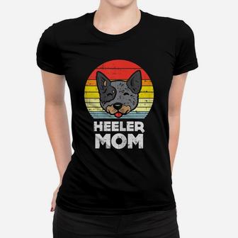 Womens Blue Red Heeler Mom Retro Animal Pet Cattle Dog Women Gift Women T-shirt | Crazezy
