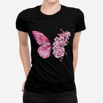Women's Butterfly Flower Decoration Women T-shirt | Crazezy UK
