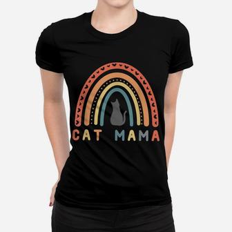 Womens Cat Mama Rainbow Shirt Cat Mom Cat Lovers Women T-shirt | Crazezy CA