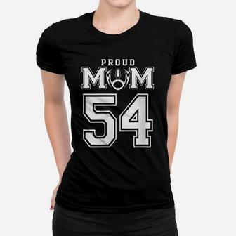 Womens Custom Proud Football Mom Number 54 Personalized For Women Women T-shirt | Crazezy CA