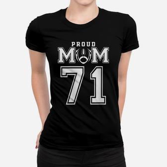 Womens Custom Proud Football Mom Number 71 Personalized For Women Women T-shirt | Crazezy