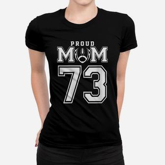 Womens Custom Proud Football Mom Number 73 Personalized For Women Women T-shirt | Crazezy