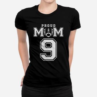 Womens Custom Proud Football Mom Number 9 Personalized For Women Women T-shirt | Crazezy DE