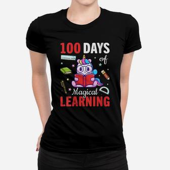 Womens Cute 100 Days Of Magical Learning School Unicorn Gifts Women T-shirt | Crazezy