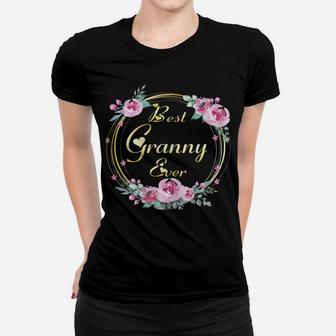 Womens Cute Best Granny Ever Costume Mothers Day Gift Floral Women T-shirt | Crazezy UK
