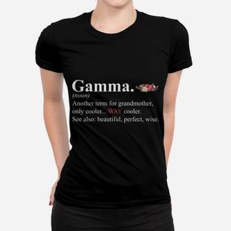 Womens Cute Gamma Definition Costume Floral Grandma Birthday Gift Women T-shirt | Crazezy