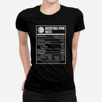 Womens Funny Basketball Mom Nutrition Facts Proud Parent Women T-shirt | Crazezy