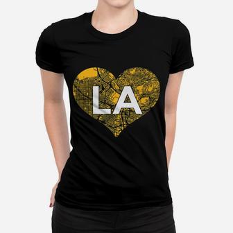 Womens I Love Los Angeles Basketball La Heart Map Women T-shirt | Crazezy